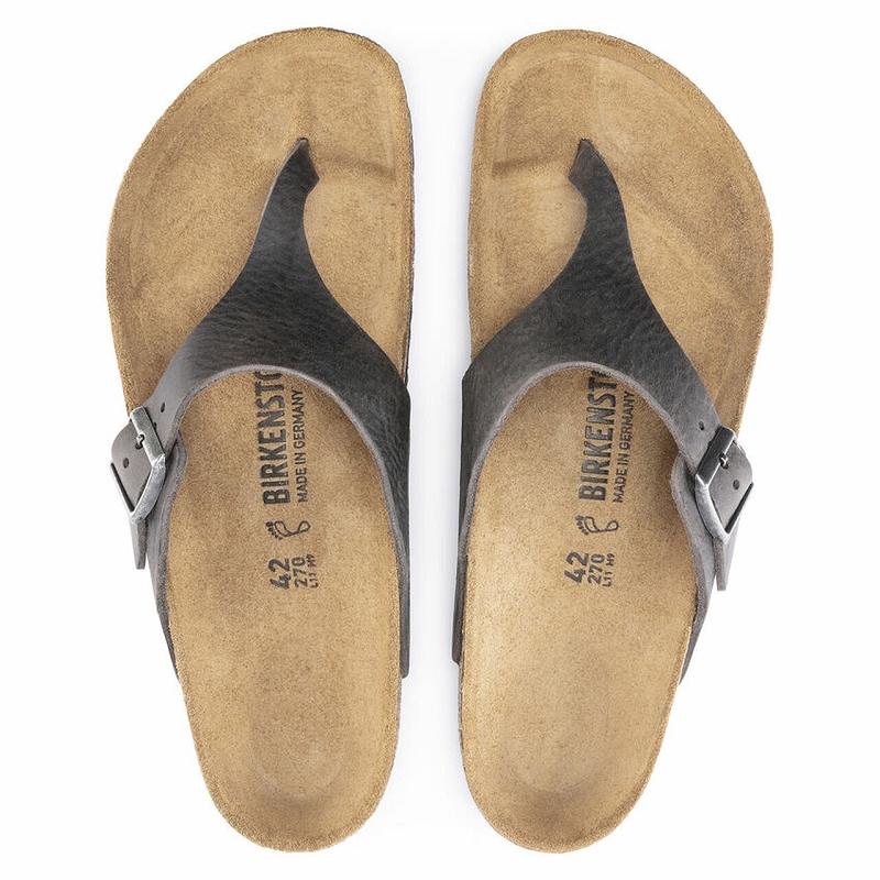 Birkenstock Como Oiled Læder Sandaler Herre Grå | DK 224VRW